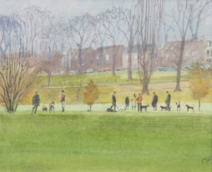 Dog-Walkers-Peckham-Rye-by -Artist-Mark-Pearson