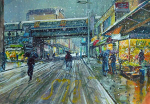 First Snow Rye Lane by Mark Pearson Artist