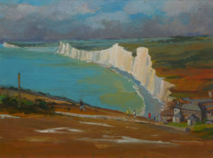 View of the Birling Gap in East Sussex looking to the Seven Sisters cliffs by Mark Pearson Artist